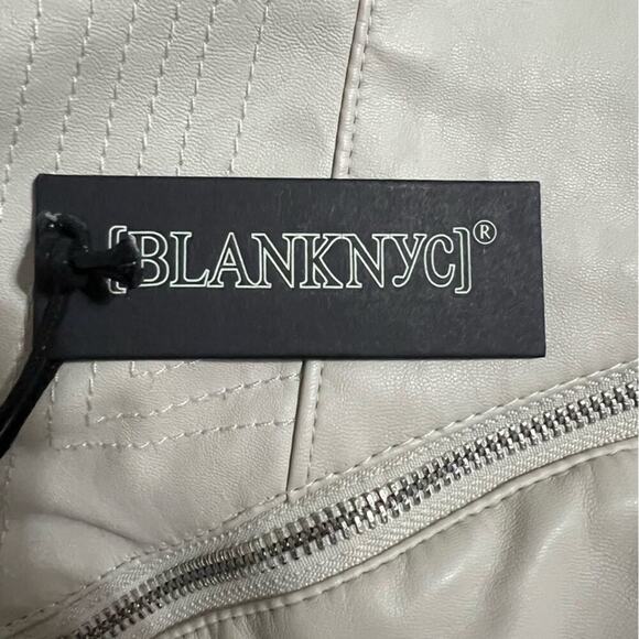Blank NYC FAUX LEATHER JACKET IN VANILLA LATTE Size Medium - Picture 8 of 11